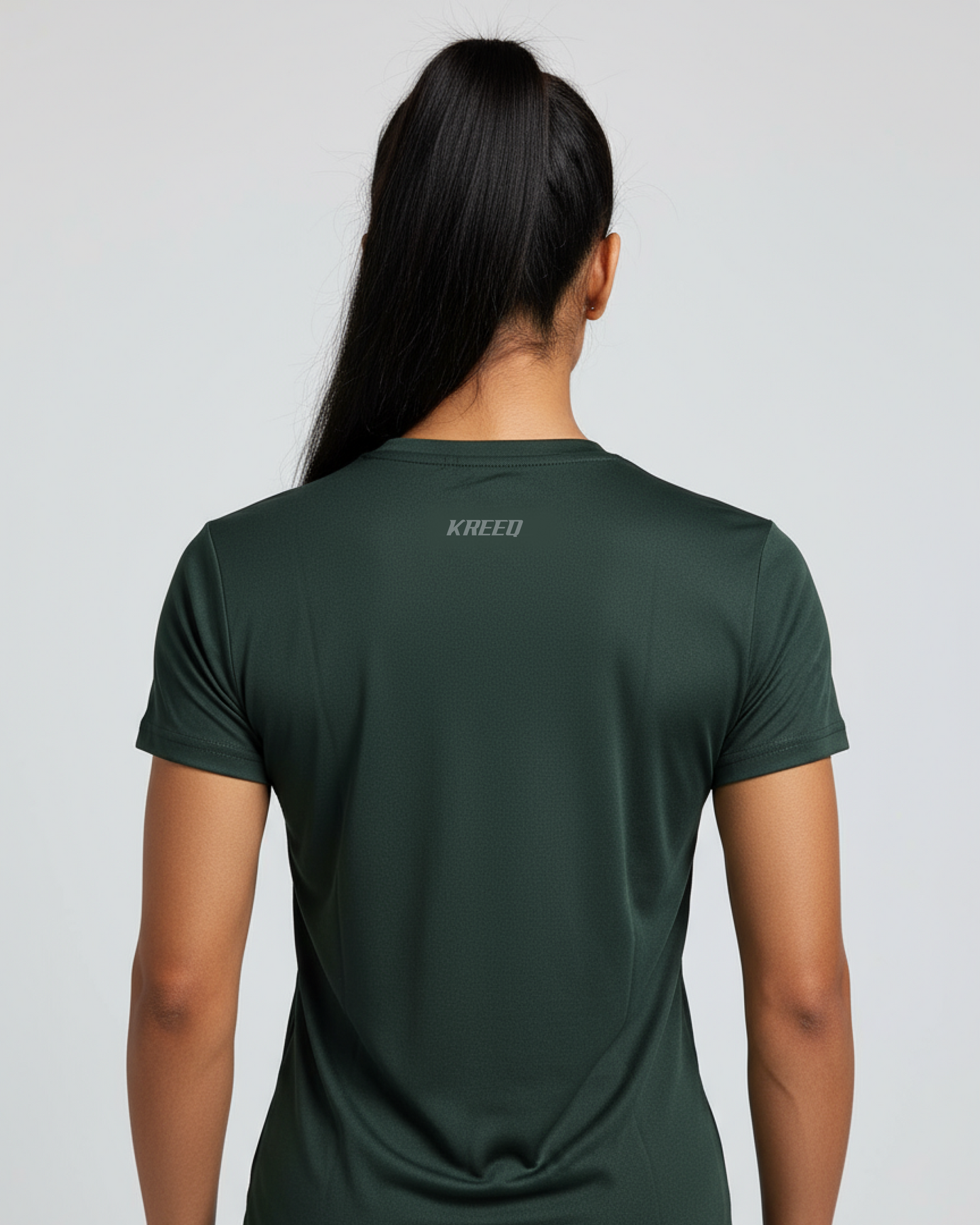 Olive Green Women Cotton Feel Light Weight T-Shirt for Daily Activities