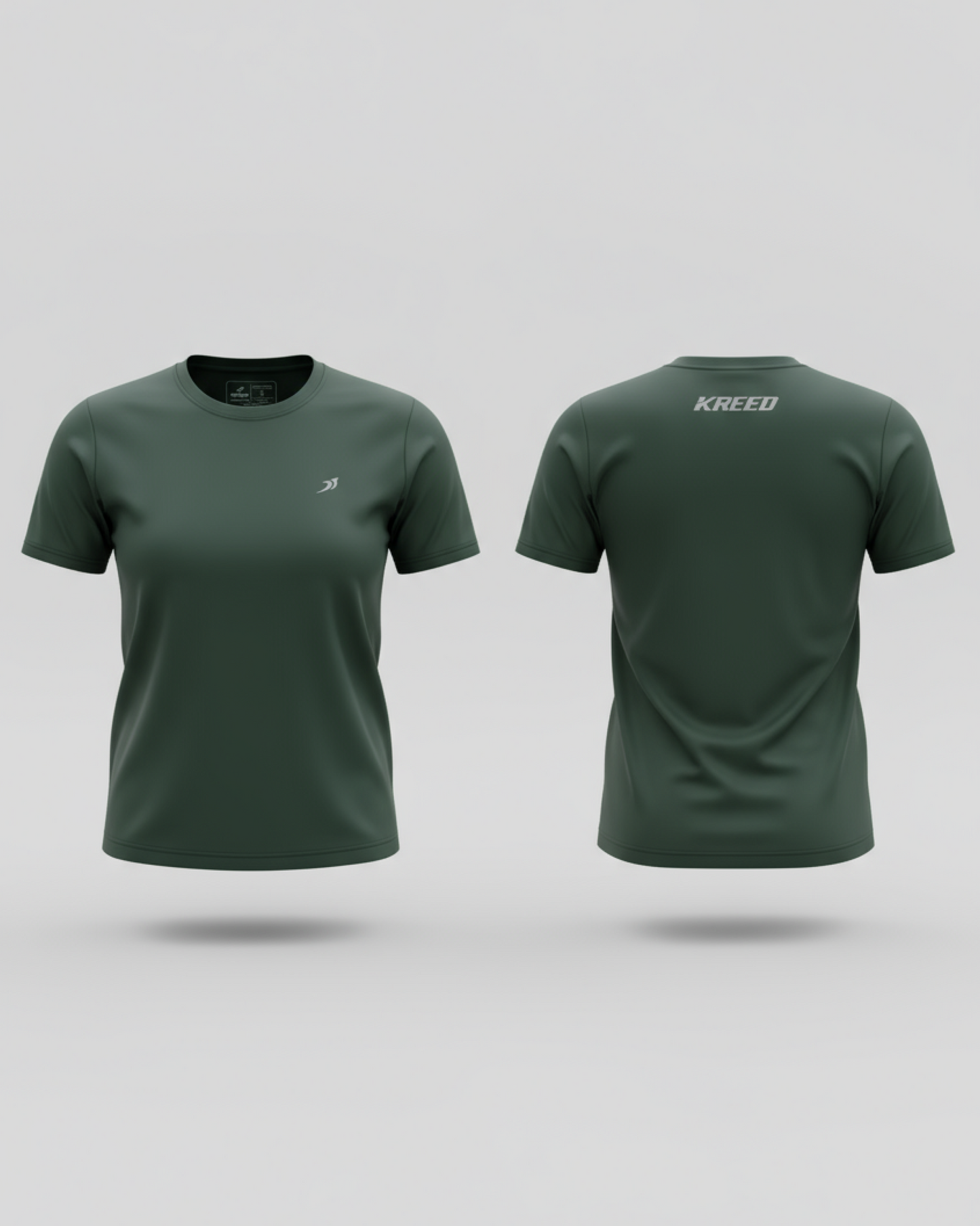 Olive Green Women Cotton Feel Light Weight T-Shirt for Daily Activities