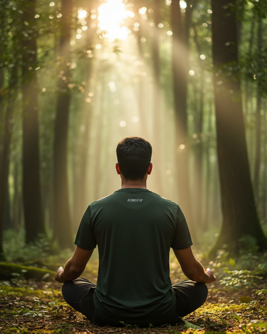 Olive Green Mens Cotton Feel Light Weight T-Shirt for Daily Activities (Kreeq Edition)