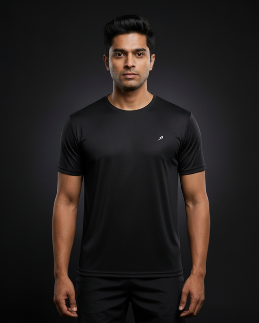 Black T-Shirt for Men: Performance Wear