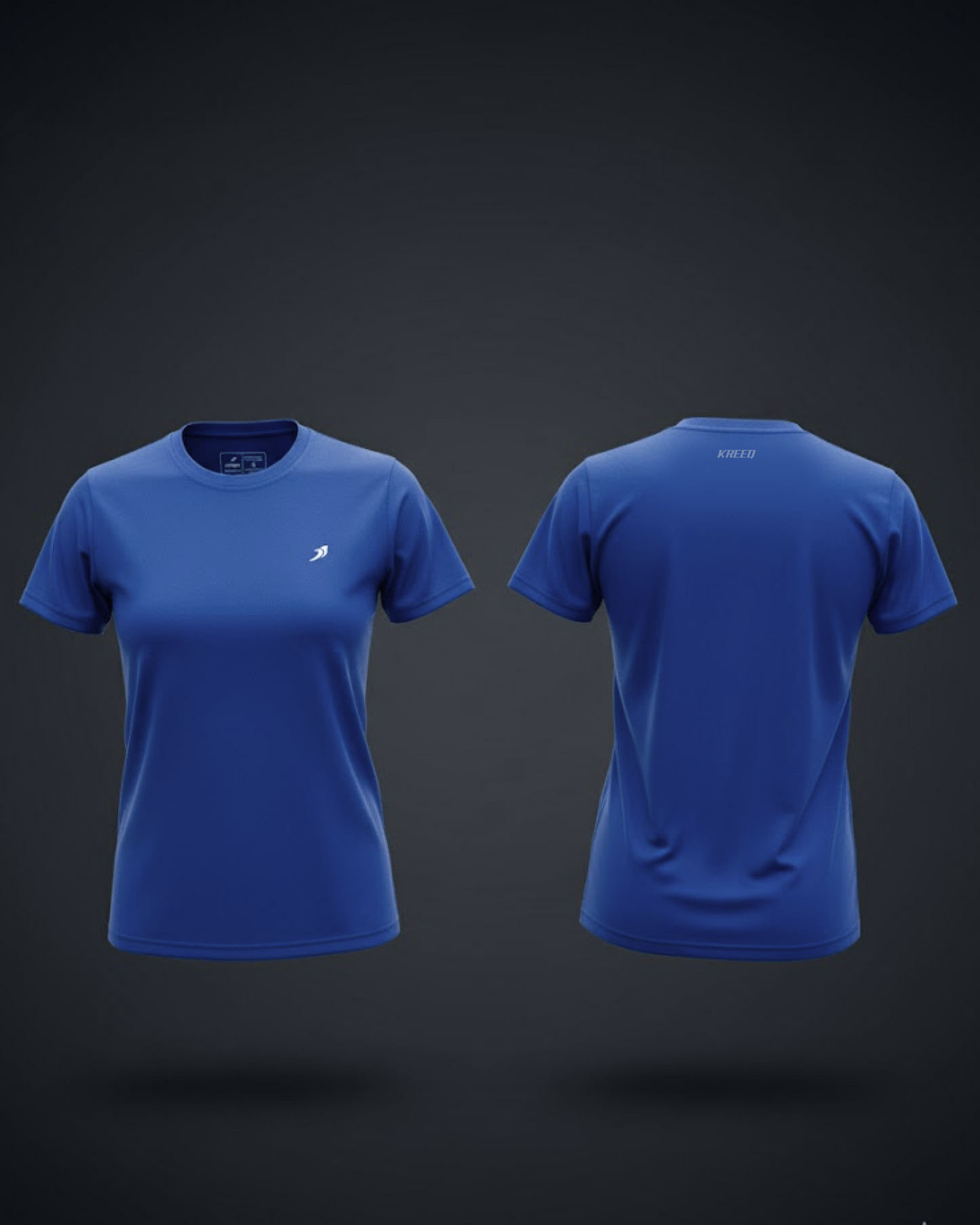 Navy Blue Women Cotton Feel Light Weight T-Shirt for Daily Activities