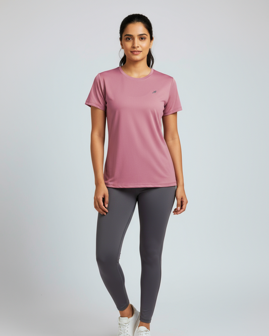 Rose Gold Women Cotton Feel Light Weight T-Shirt for Daily Activities