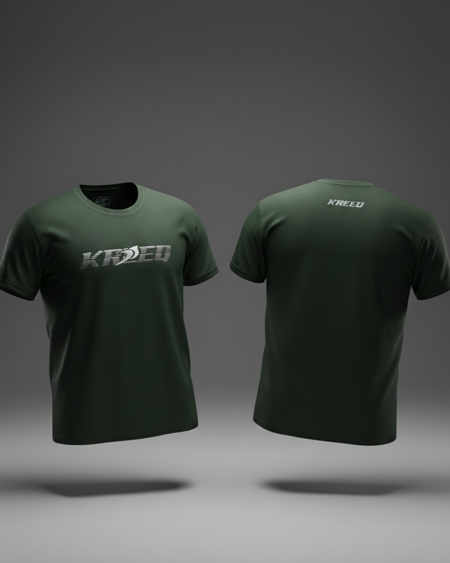 Olive Green Mens Cotton Feel Light Weight T-Shirt for Daily Activities (Kreeq Edition)